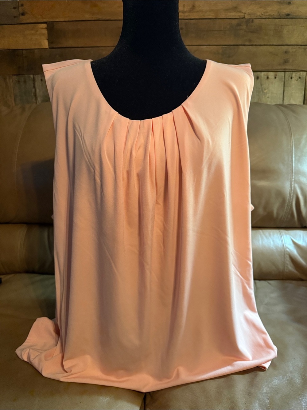 Calvin Klein Peach Pleated Sleeveless Camisole